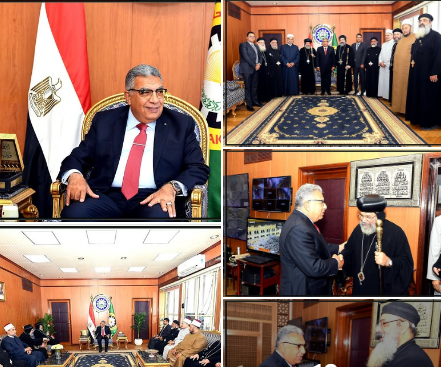 محافظ الدقهلية يستقبل وفد الكنائس لتقديم التهنئة بعيد الأضحى المبارك
