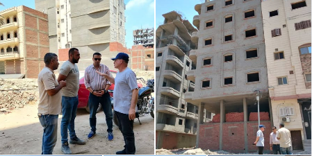 السكرتير العام المساعد يواصل متابعة وفحص حالات البناء وإزالة المخالفات بمدينة طلخا