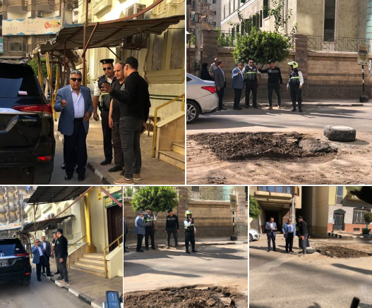 محافظ الدقهلية يتفقد أعمال إصلاح كسر بخط مياه الشرب بشارع الجمهورية بحي غرب المنصورة
