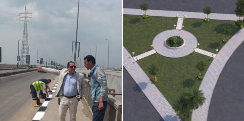 أعمال تجميل ورفع كفاءة الطريق الدائري وكوبري الجامعة ورفع كفاءة الإنارة بمركز المنصورة
