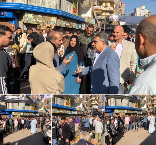 أعمال رفع الإشغالات وتحسين مستوى الخدمات بحي غرب المنصورة